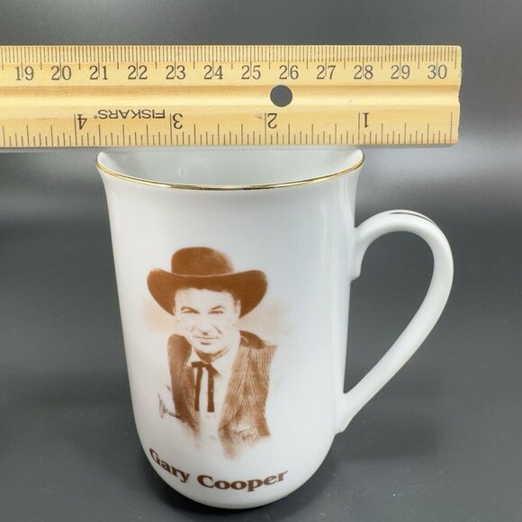 Vintage Hollywood Hall of Fame Museum Porcelain Coffee Mug Cup Gary Cooper VTG - Picture 4 of 12
